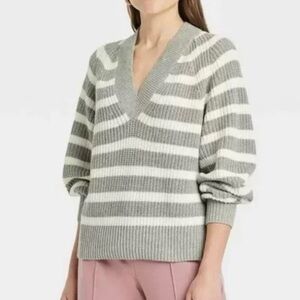 A New Day Stripped Knit Boxy Sweater